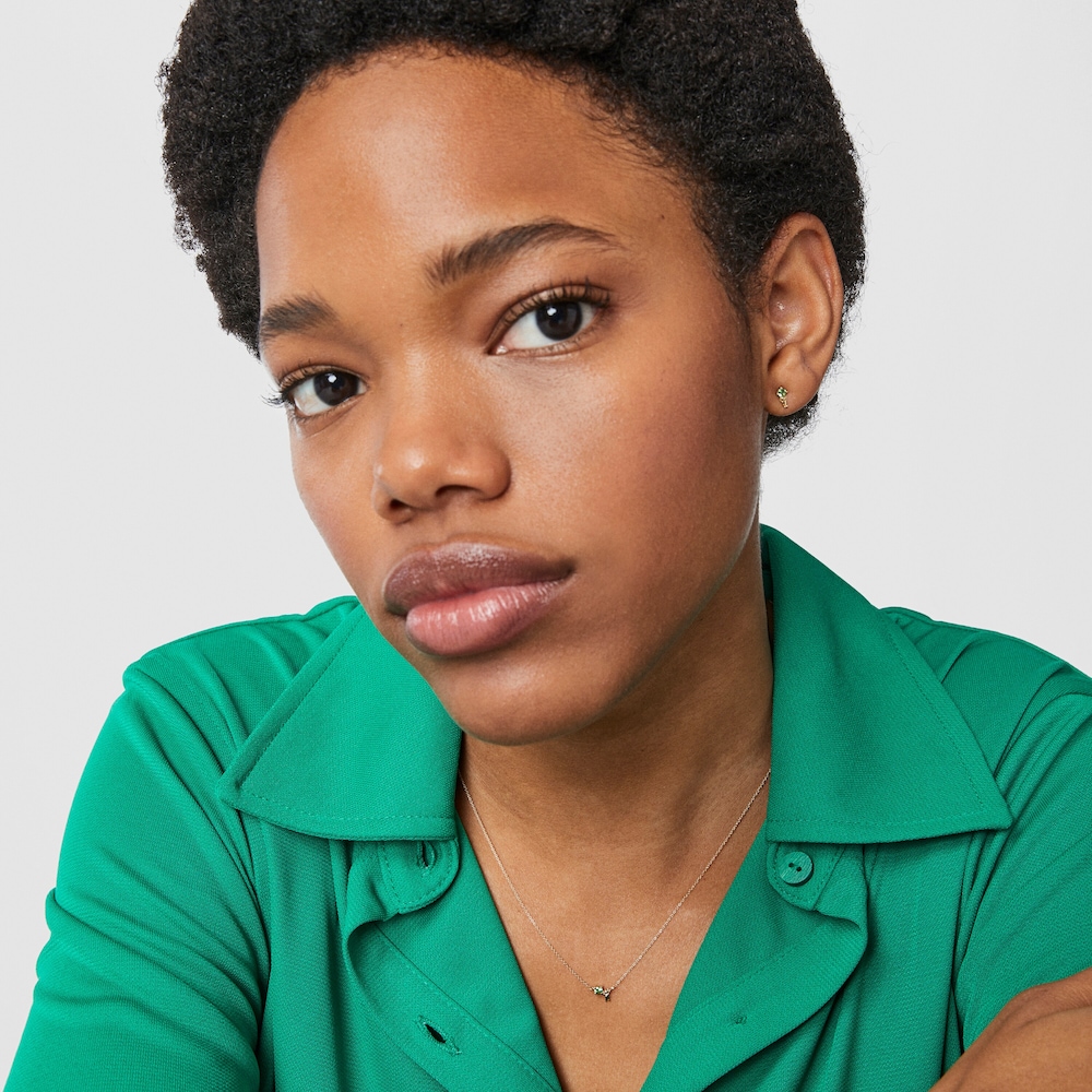 18K Solid Gold Teddy Bear Earrings with tsavorite