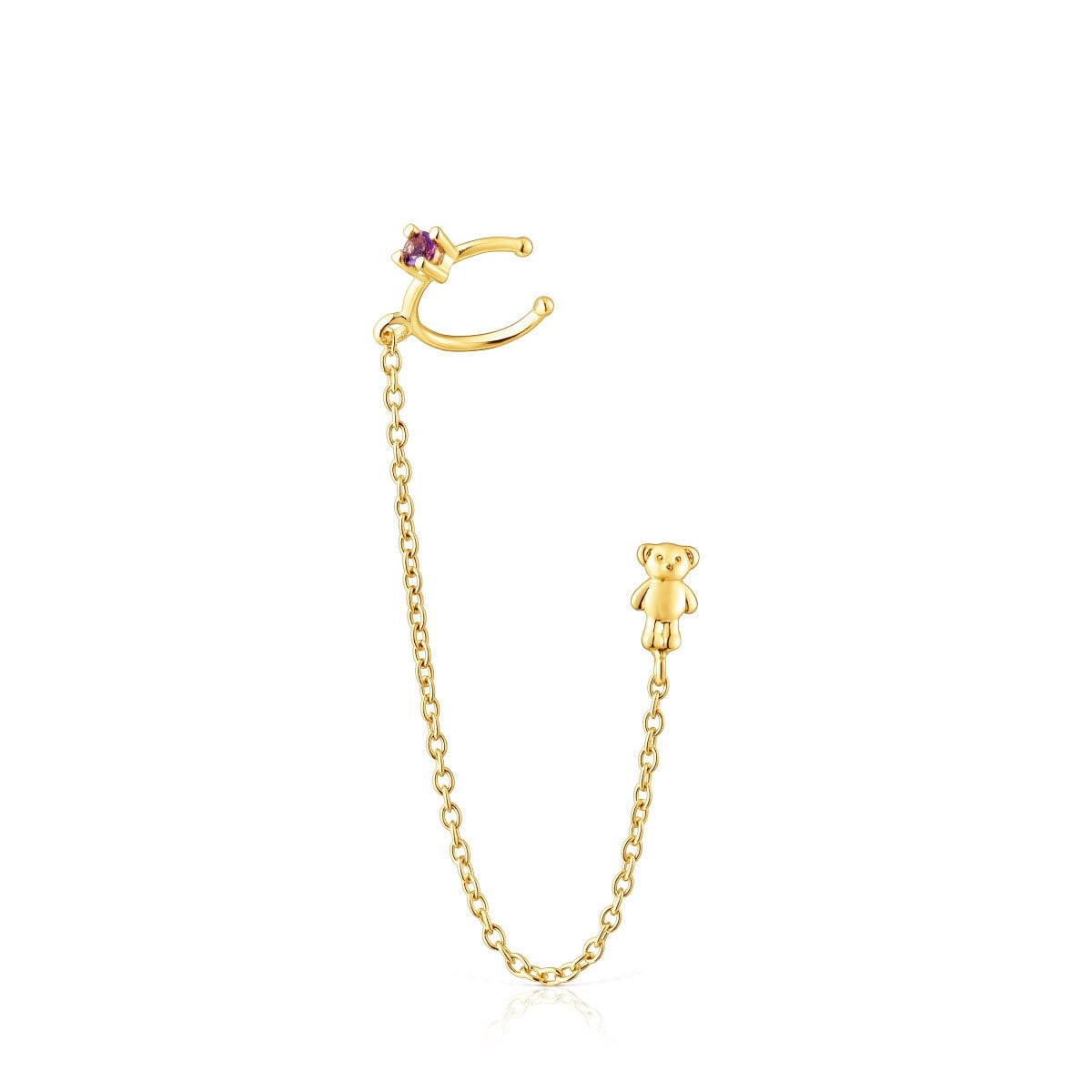 Tous - Earcuff De Oro Con Gema Amatista Tous Teddy Bear - Dorado