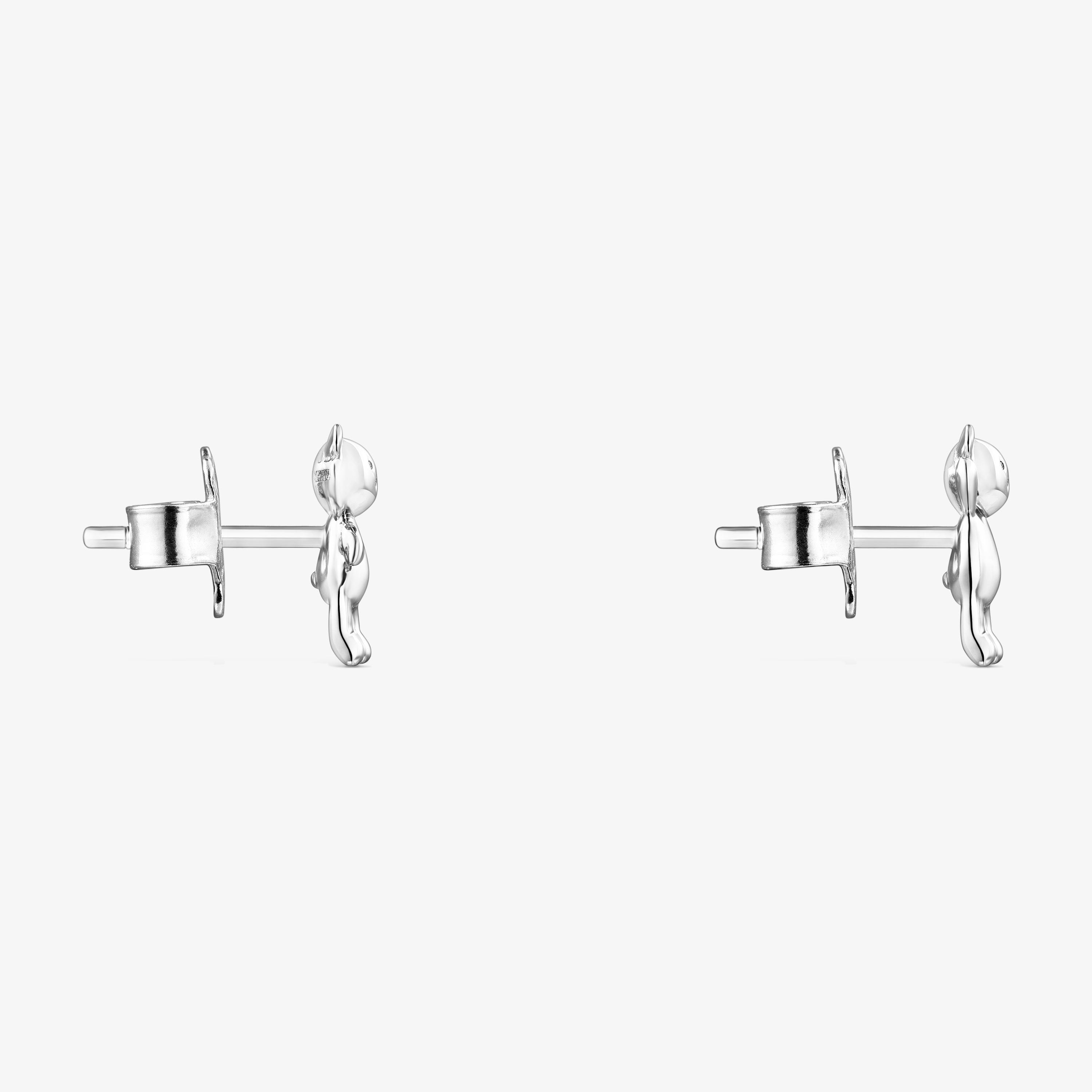 Silver Teddy Bear Earrings