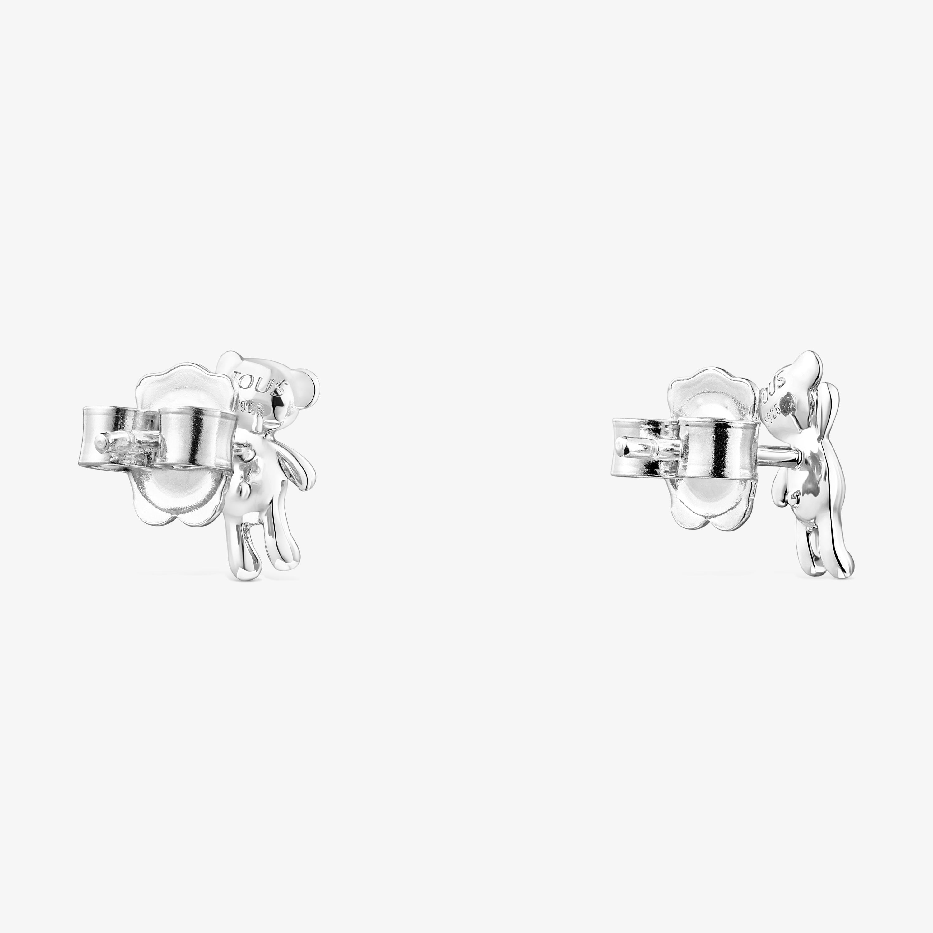 Silver Teddy Bear Earrings
