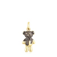 Colgante con baño de oro 18 kt sobre plata y cuarzo ahumado TOUS Teddy Bear Splash