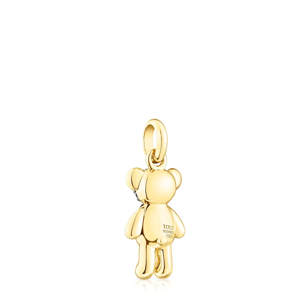 Silver vermeil TOUS Teddy Bear Splash Pendant with chrome diopside