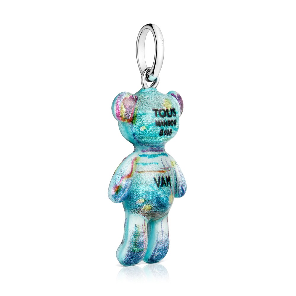Colgante de plata con esmaltado azul MOS Bears "VAM"
