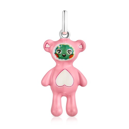 Dije de plata con esmaltado rosa MOS Bears "YAM" image number 0