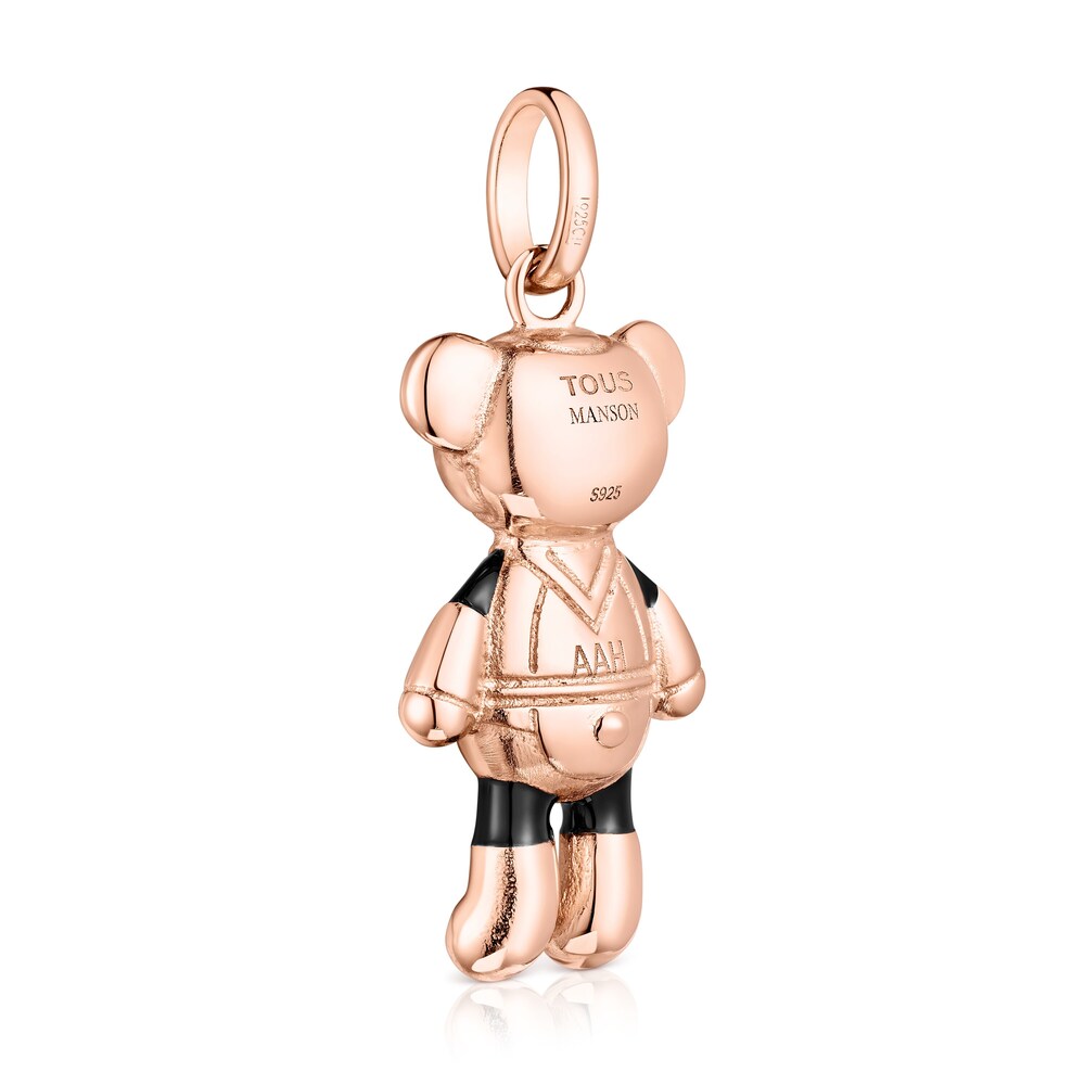 Rose silver vermeil MOS Bears &ldquo;AHH&rdquo; Pendant with black enamel
