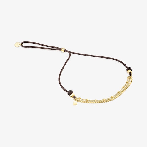 18K Solid Gold and nylon TOUS Cool Joy Bracelet with chains