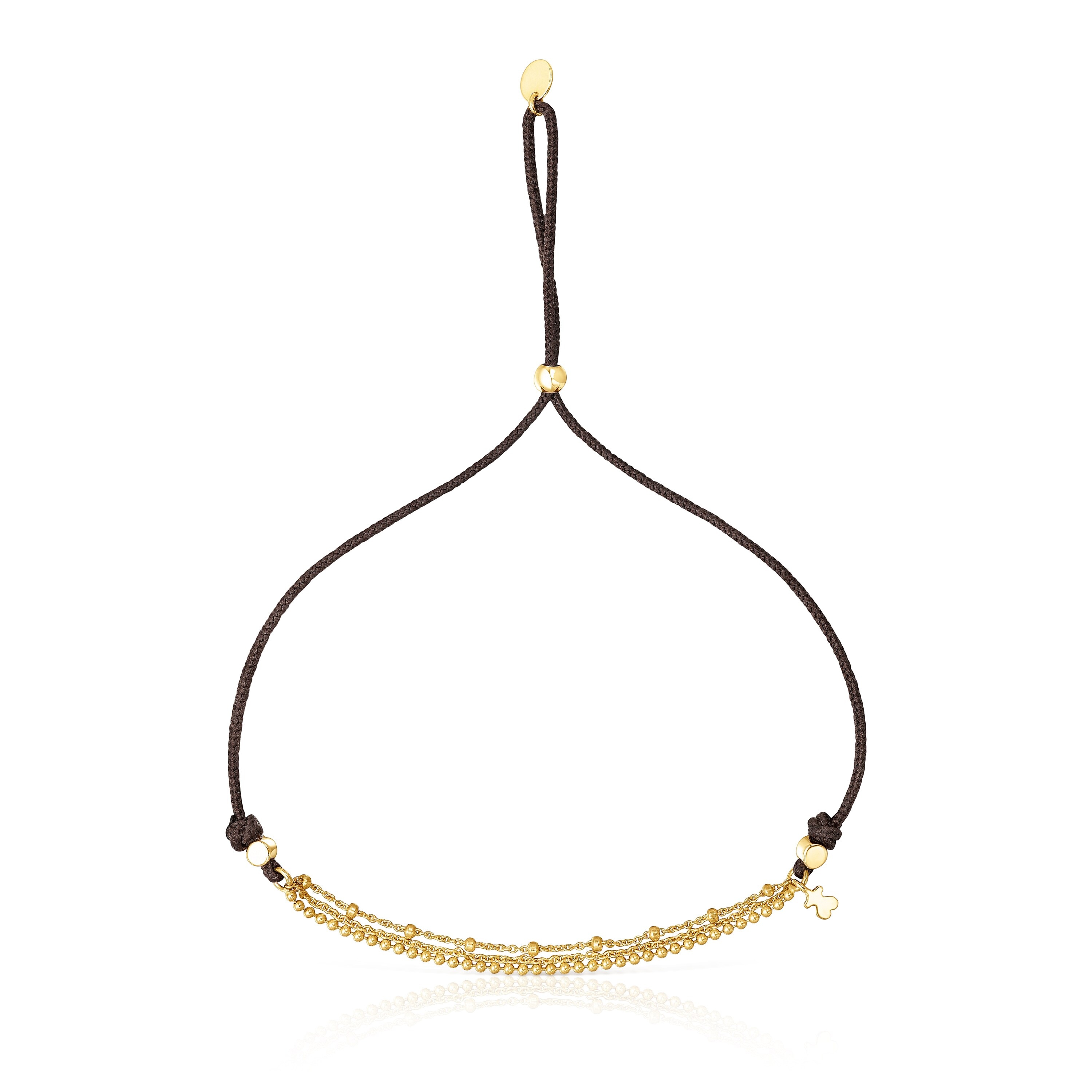 18K Solid Gold and nylon TOUS Cool Joy Bracelet with chains