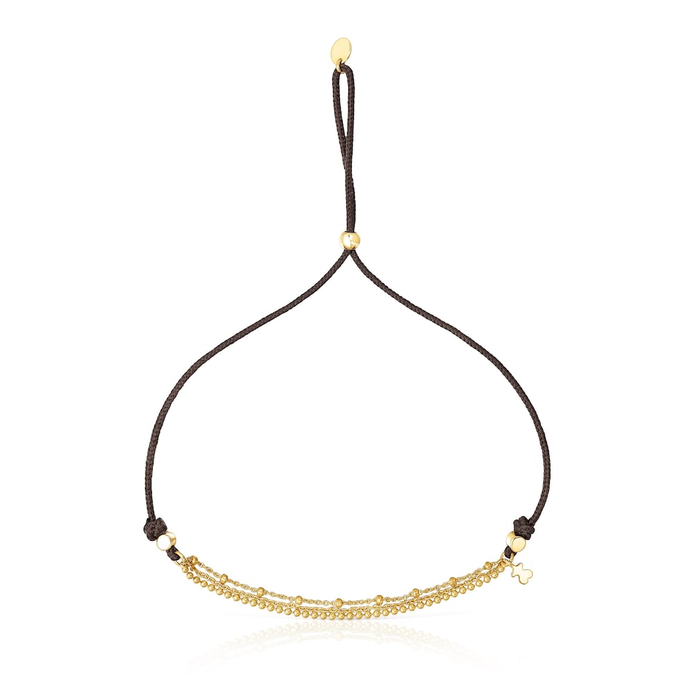 18K Solid Gold and nylon TOUS Cool Joy Bracelet with chains