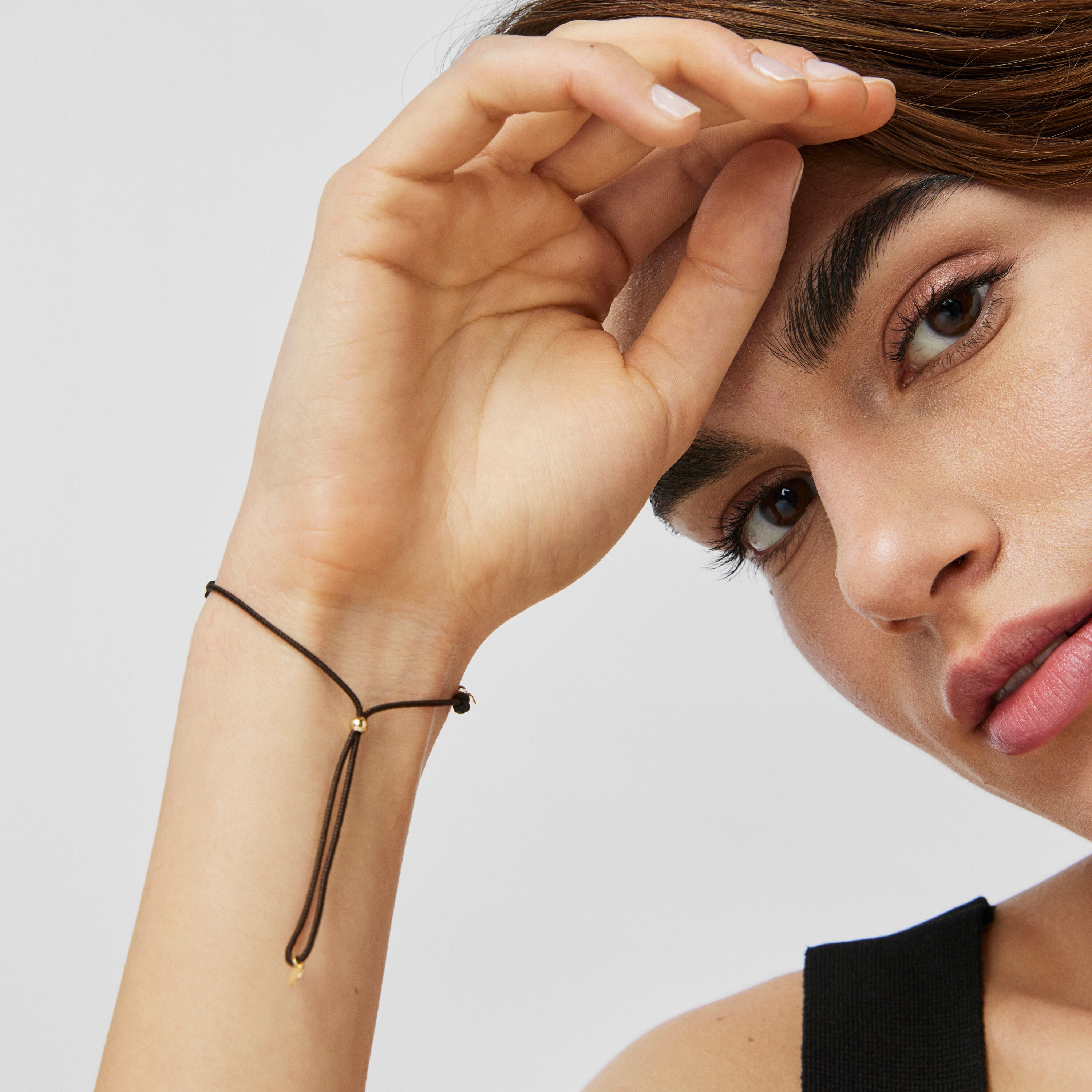 18K Solid Gold and nylon TOUS Cool Joy Bracelet with chains