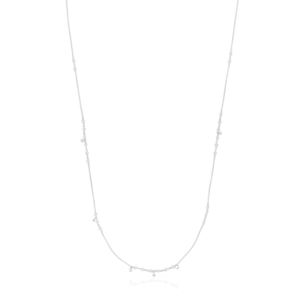 Silver and pearl TOUS Cool Joy Necklace with charms