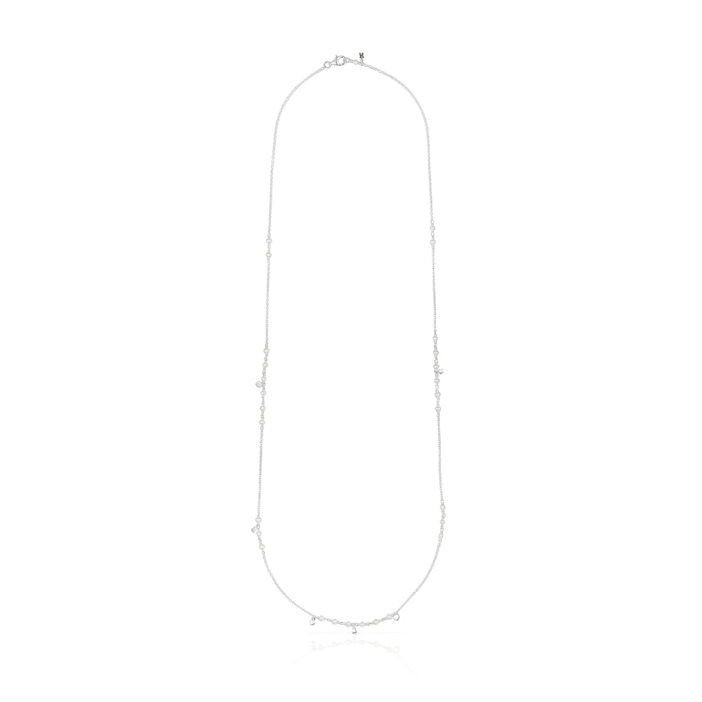 Naszyjnik TOUS Cool Joy wykonany ze srebra z perłą i charmsami