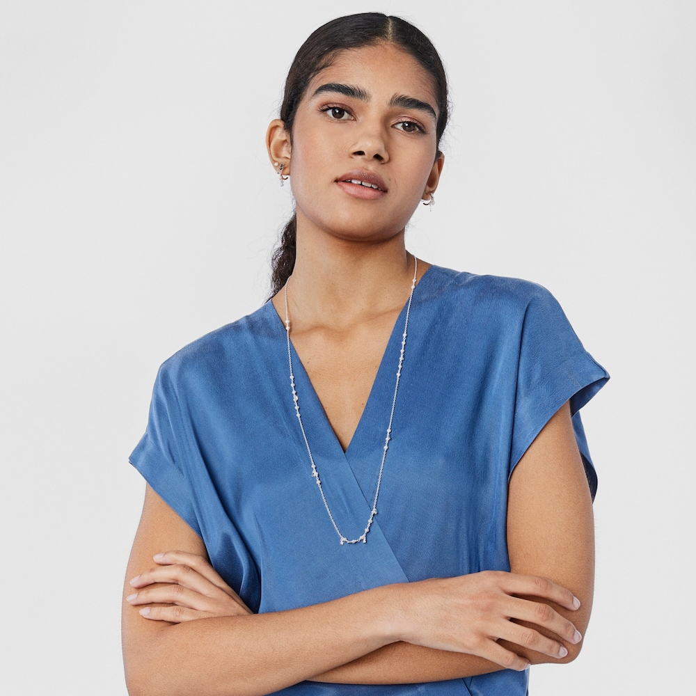 Naszyjnik TOUS Cool Joy wykonany ze srebra z perłą i charmsami