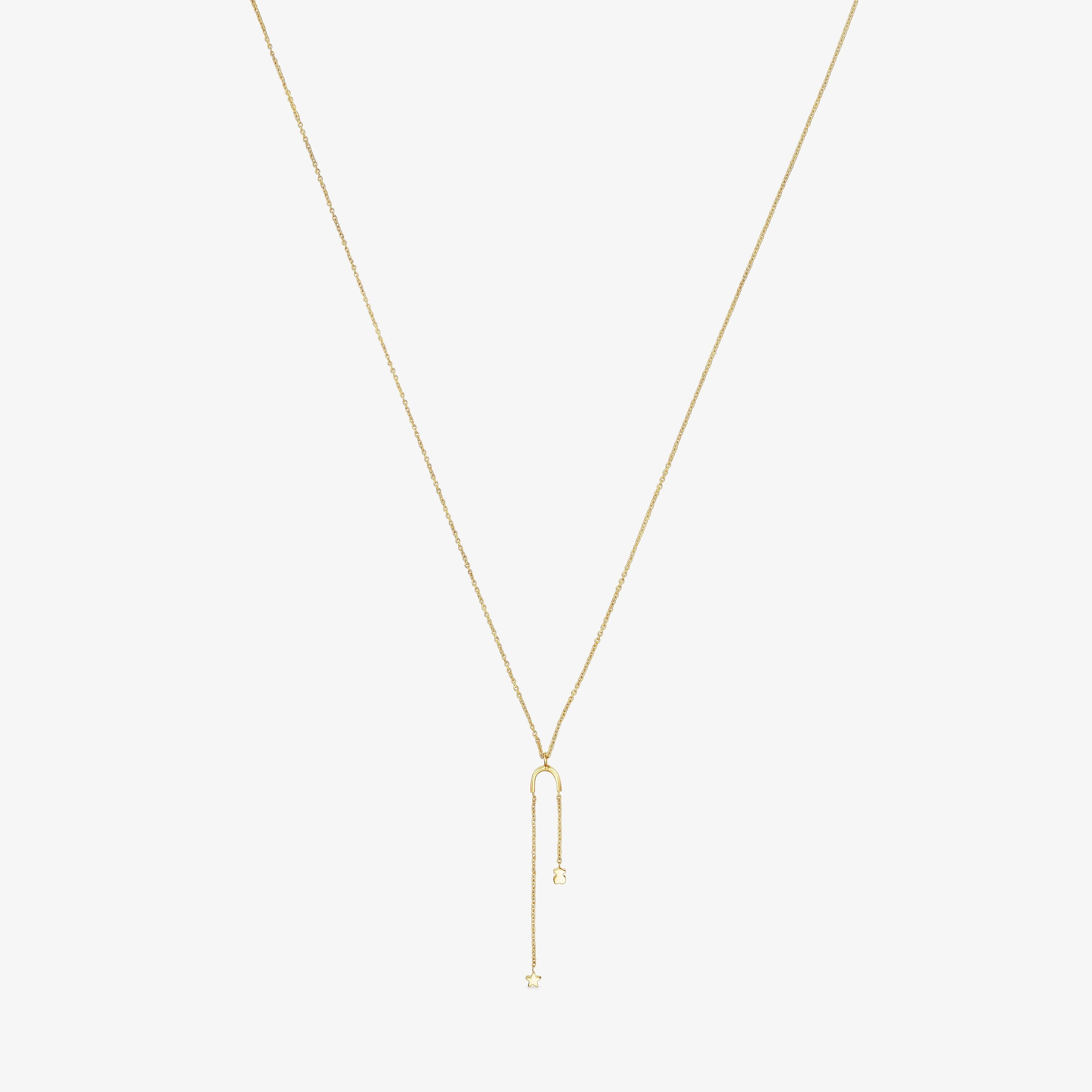 18K Solid Gold TOUS Cool Joy Necklace with bear and star charms