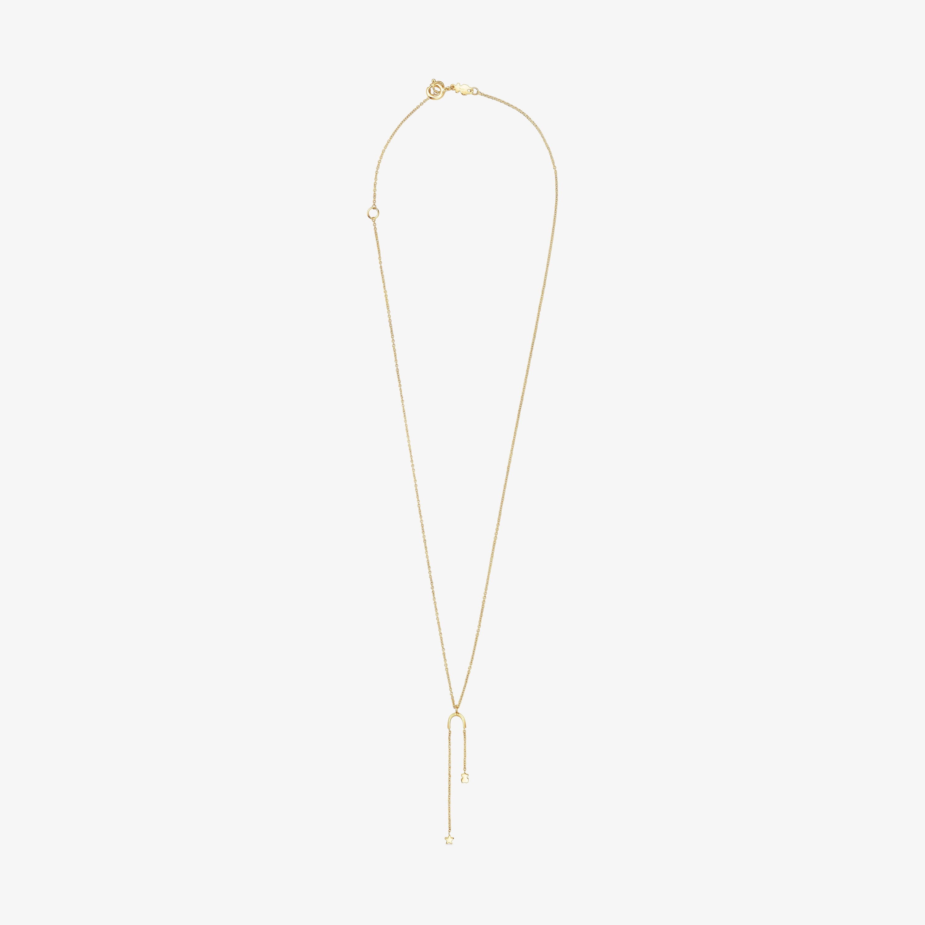 18K Solid Gold TOUS Cool Joy Necklace with bear and star charms