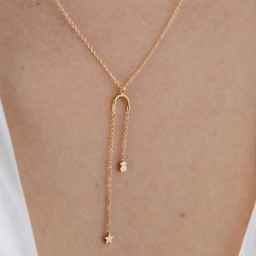 Gold TOUS Cool Joy Necklace with bear and star charms