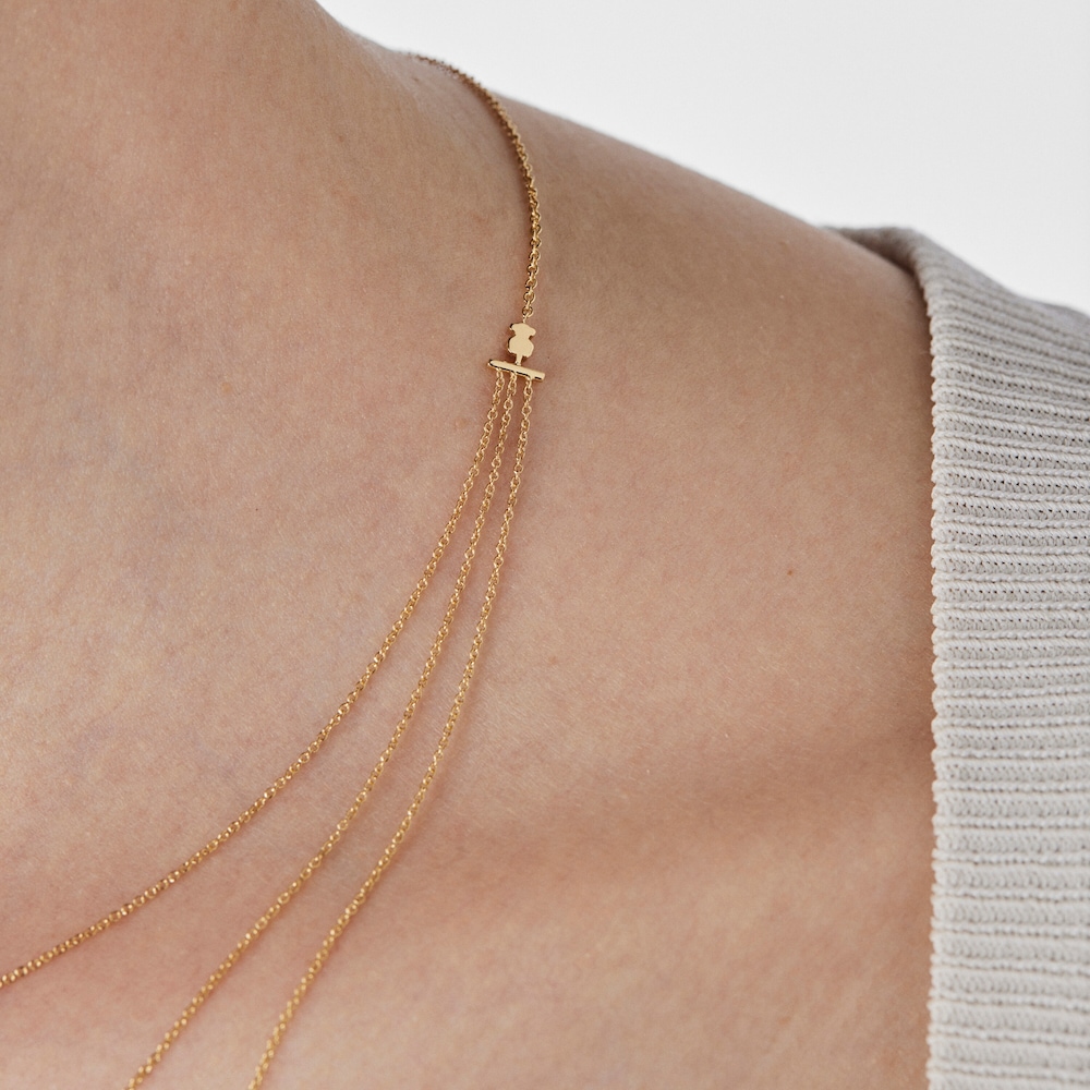 Collar de oro en cascada con motivos oso y estrella TOUS Cool Joy