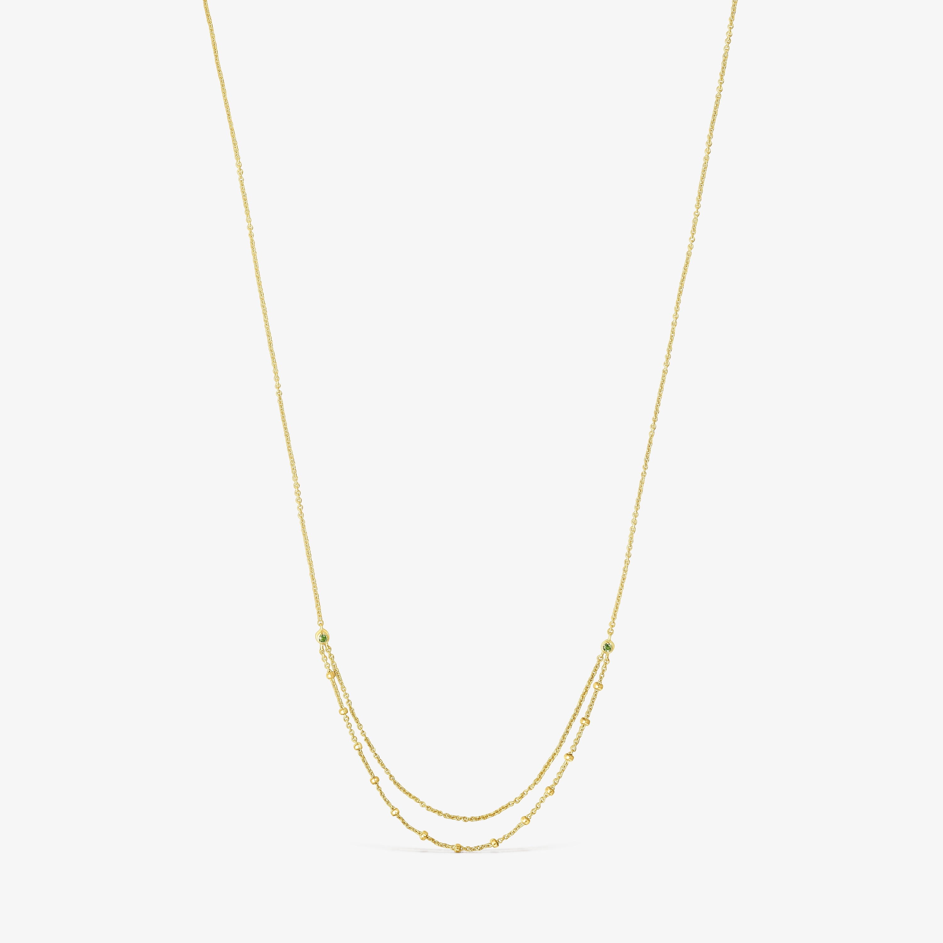 18K Solid Gold TOUS Cool Joy Necklace with chrome diopside