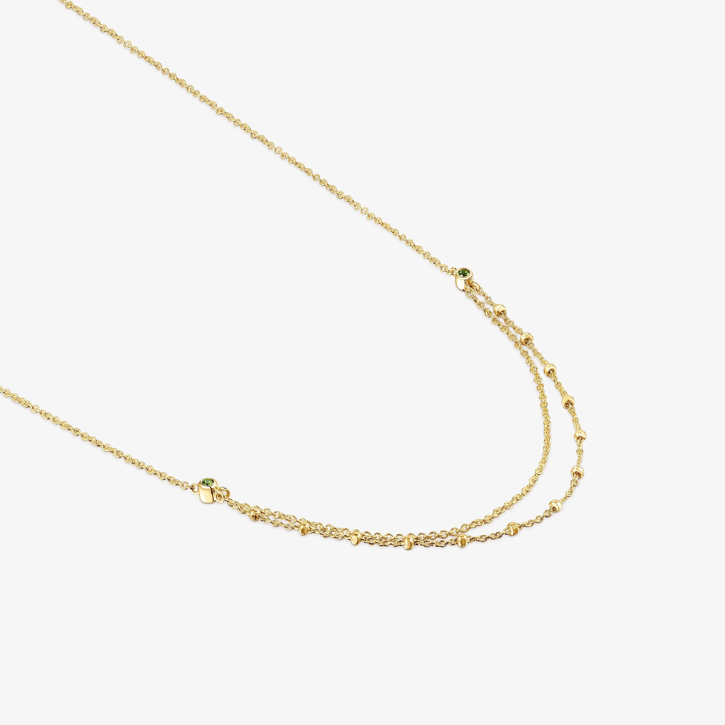 18K Solid Gold TOUS Cool Joy Necklace with chrome diopside