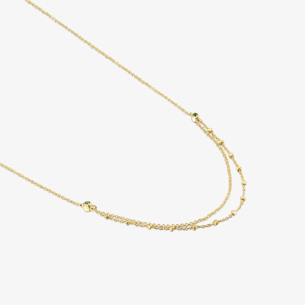 18K Solid Gold TOUS Cool Joy Necklace with chrome diopside