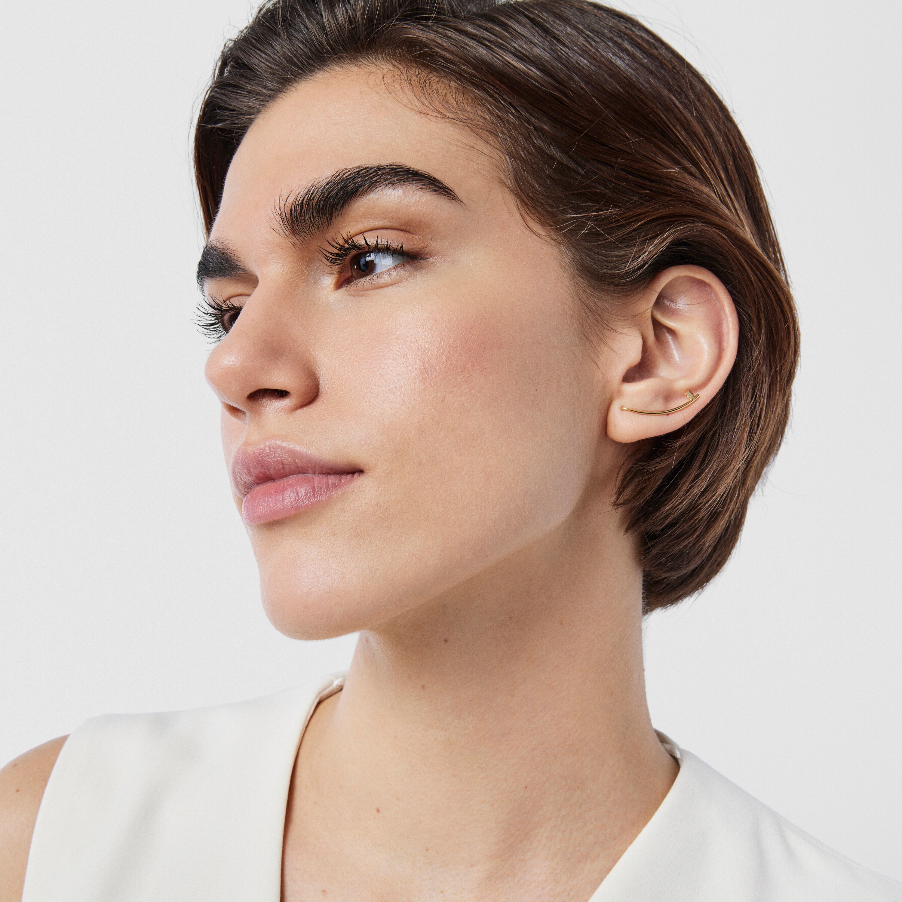 18K Solid Gold TOUS Cool Joy Bar earring