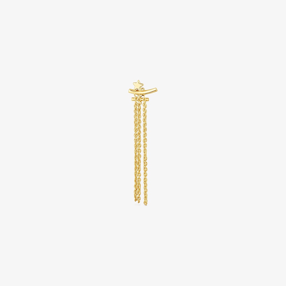 18K Solid Gold TOUS Cool Joy Earring with three chains
