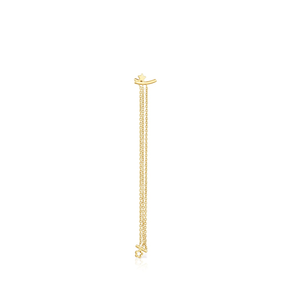 Gold TOUS Cool Joy Earring with three chains image number 1
