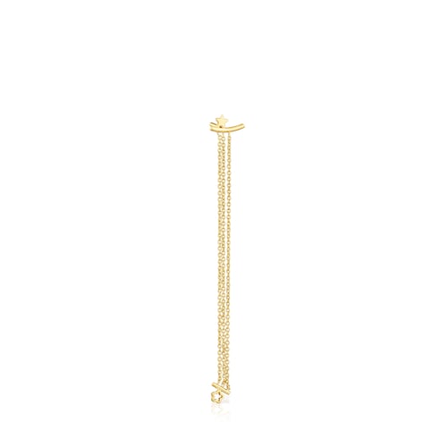 Gold TOUS Cool Joy Earring with three chains