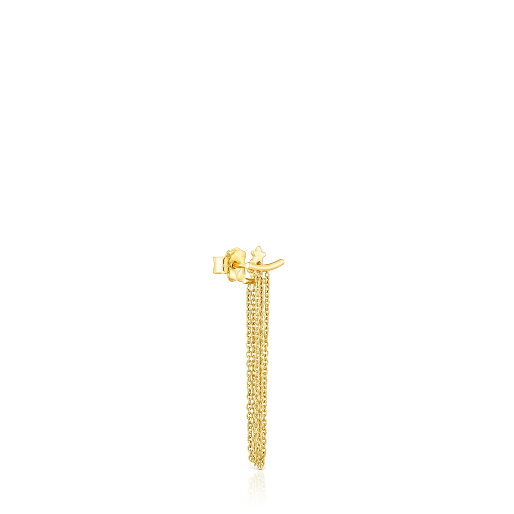 Gold TOUS Cool Joy Earring with three chains image number 2