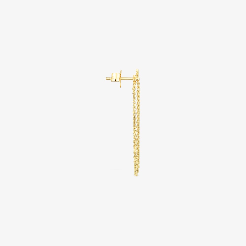18K Solid Gold TOUS Cool Joy Earring with three chains