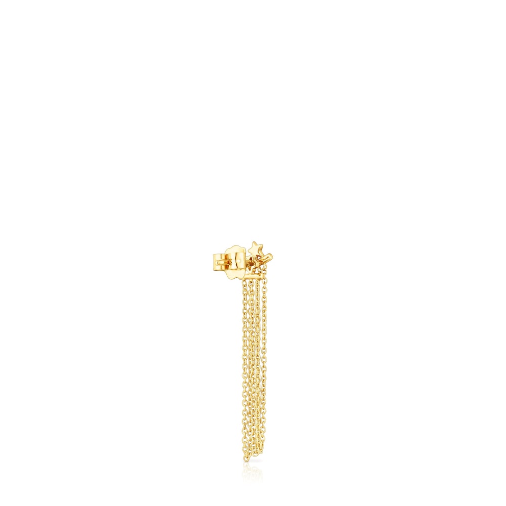 18K Solid Gold TOUS Cool Joy Earring with three chains