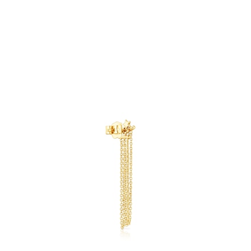 Gold TOUS Cool Joy Earring with three chains