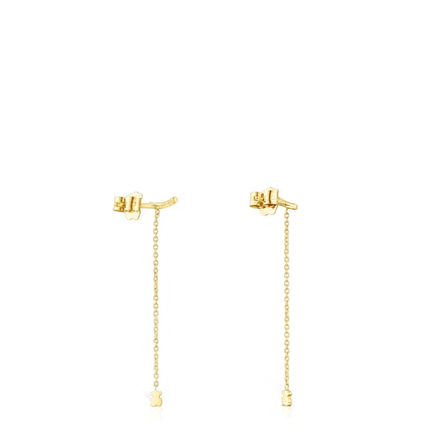 Gold TOUS Cool Joy Earrings with bear and chain
