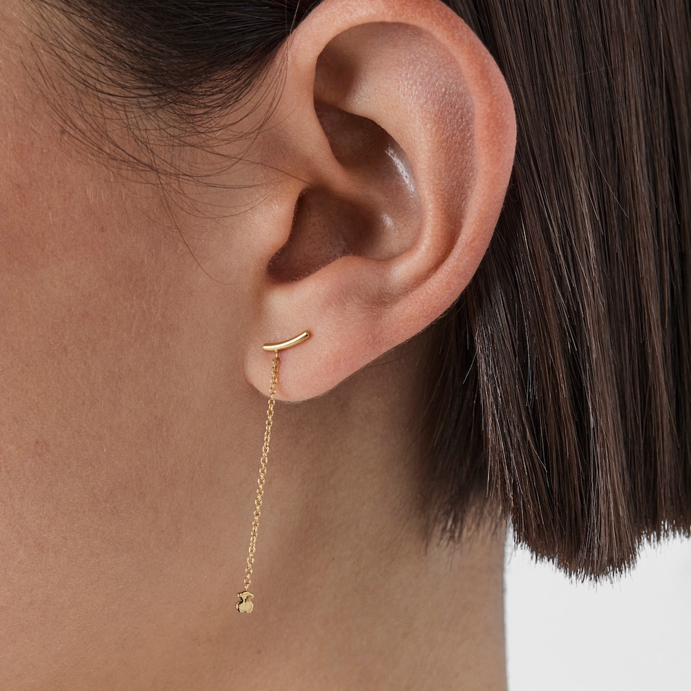 Aretes de oro con oso y cadena TOUS Cool Joy