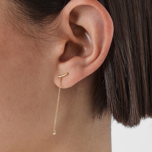 Gold TOUS Cool Joy Earrings with bear and chain