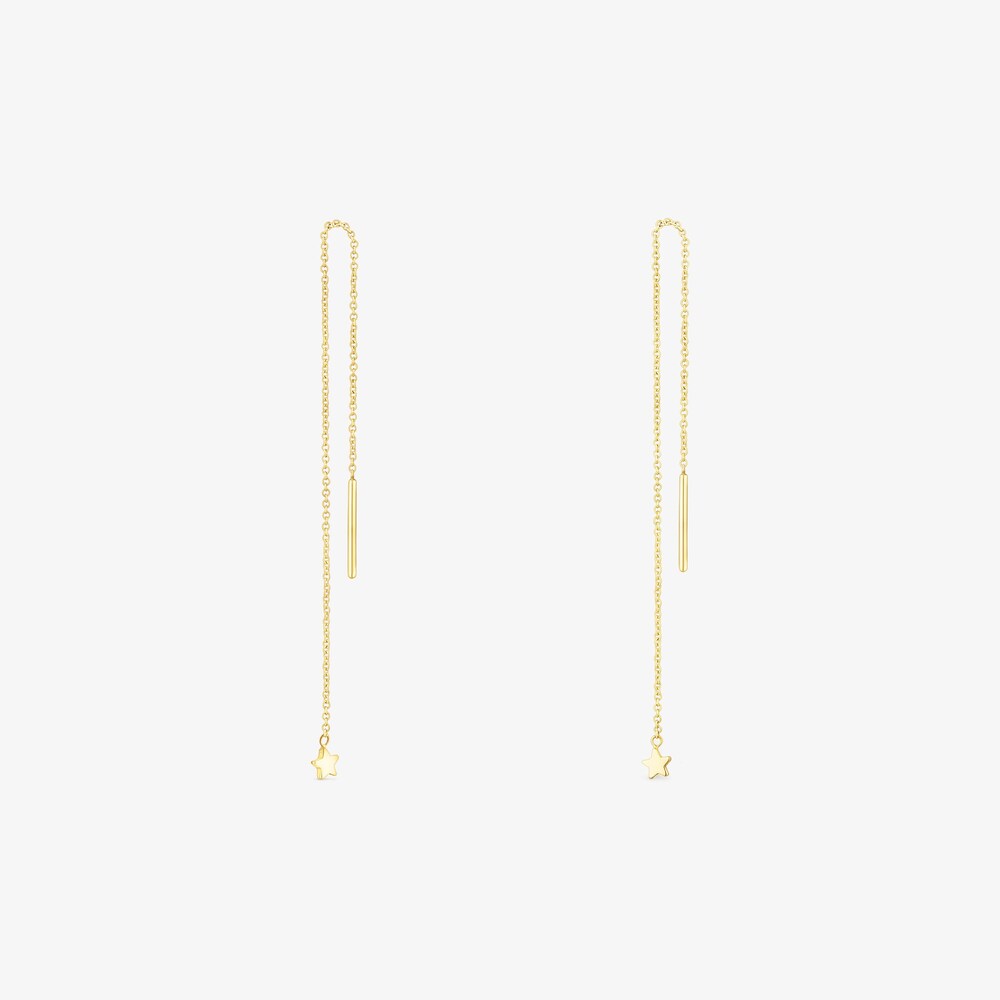 Aretes largos de oro con motivo estrella TOUS Cool Joy