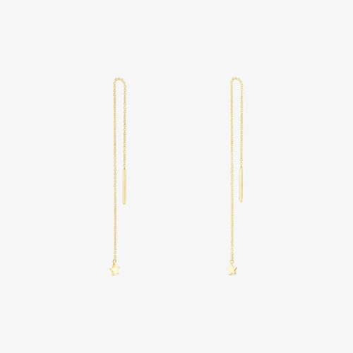 Aretes largos de oro con motivo estrella TOUS Cool Joy