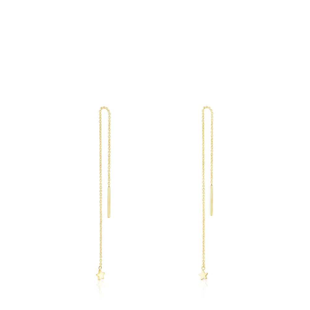 Pendientes largos de oro con motivo estrella TOUS Cool Joy image number 0