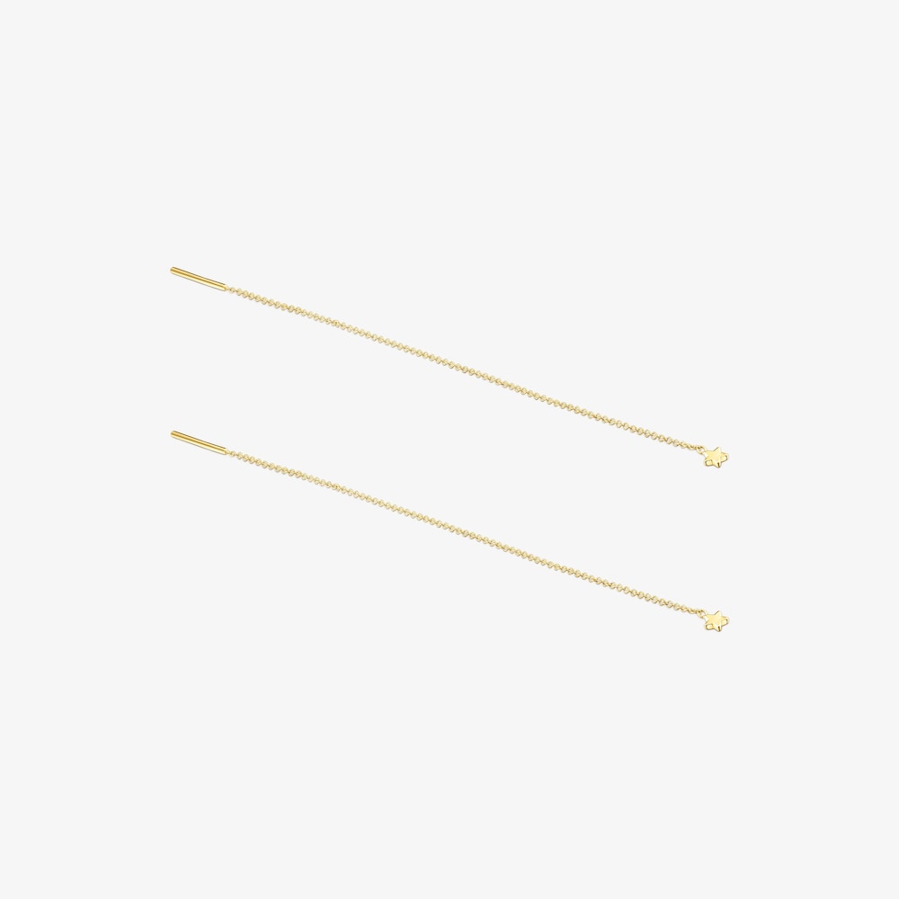 Aretes largos de oro con motivo estrella TOUS Cool Joy