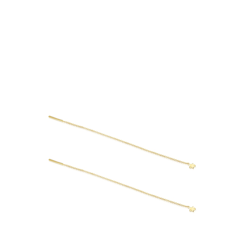 Pendientes largos de oro con motivo estrella TOUS Cool Joy image number 1