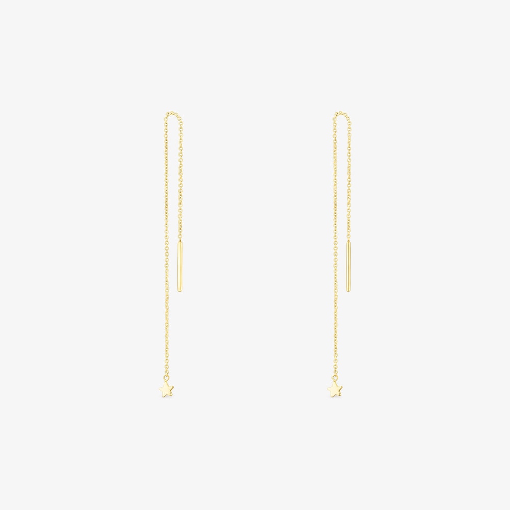 Aretes largos de oro con motivo estrella TOUS Cool Joy