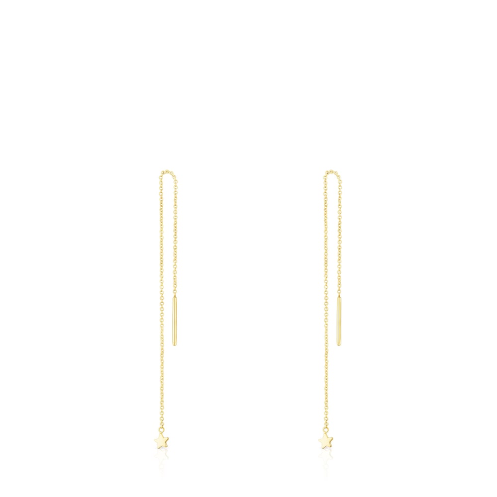 Pendientes largos de oro con motivo estrella TOUS Cool Joy image number 2