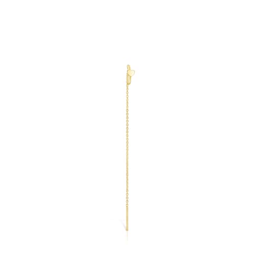 Gold TOUS Cool Joy heart charm Earring with chain