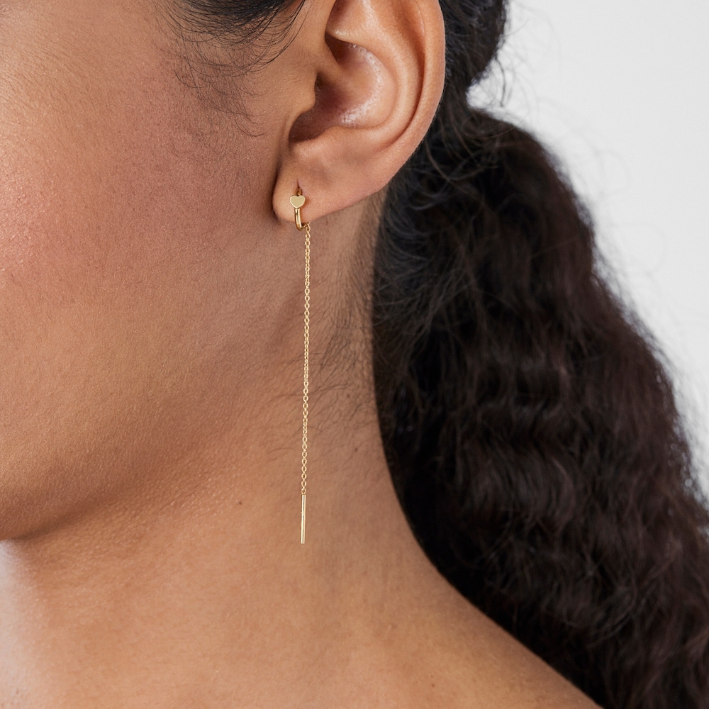 Ohrring TOUS Cool Joy aus Gold mit Herz-Anh&auml;nger und Kette