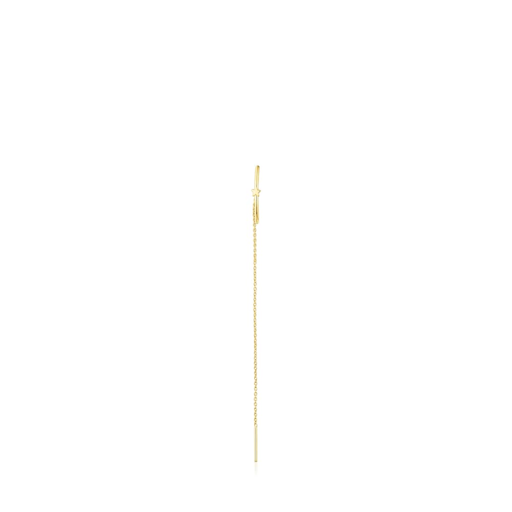 Gold TOUS Cool Joy star charm Earring with chain