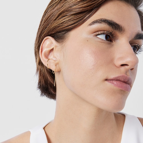 Gold TOUS Cool Joy star charm Earring with chain