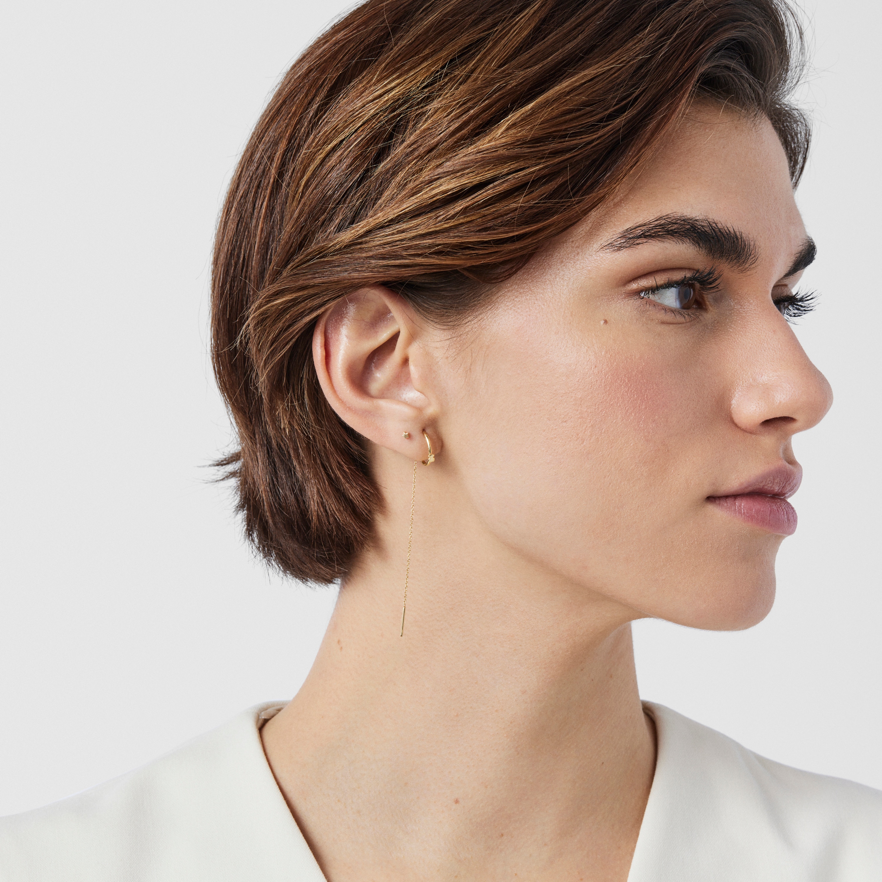 Gold TOUS Cool Joy bear charm Earring with chain