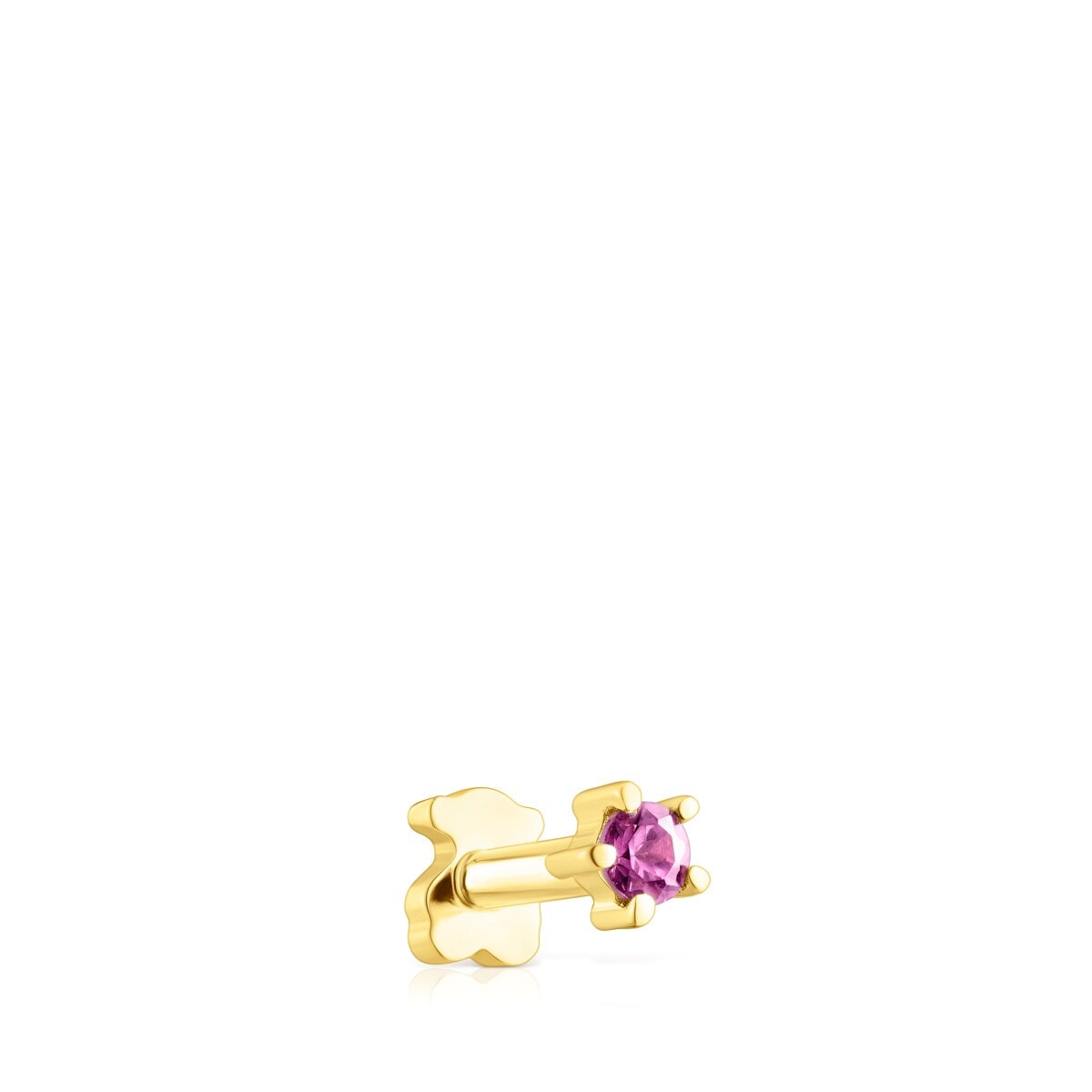 Gold TOUS Cool Joy Ear piercing with rhodolite