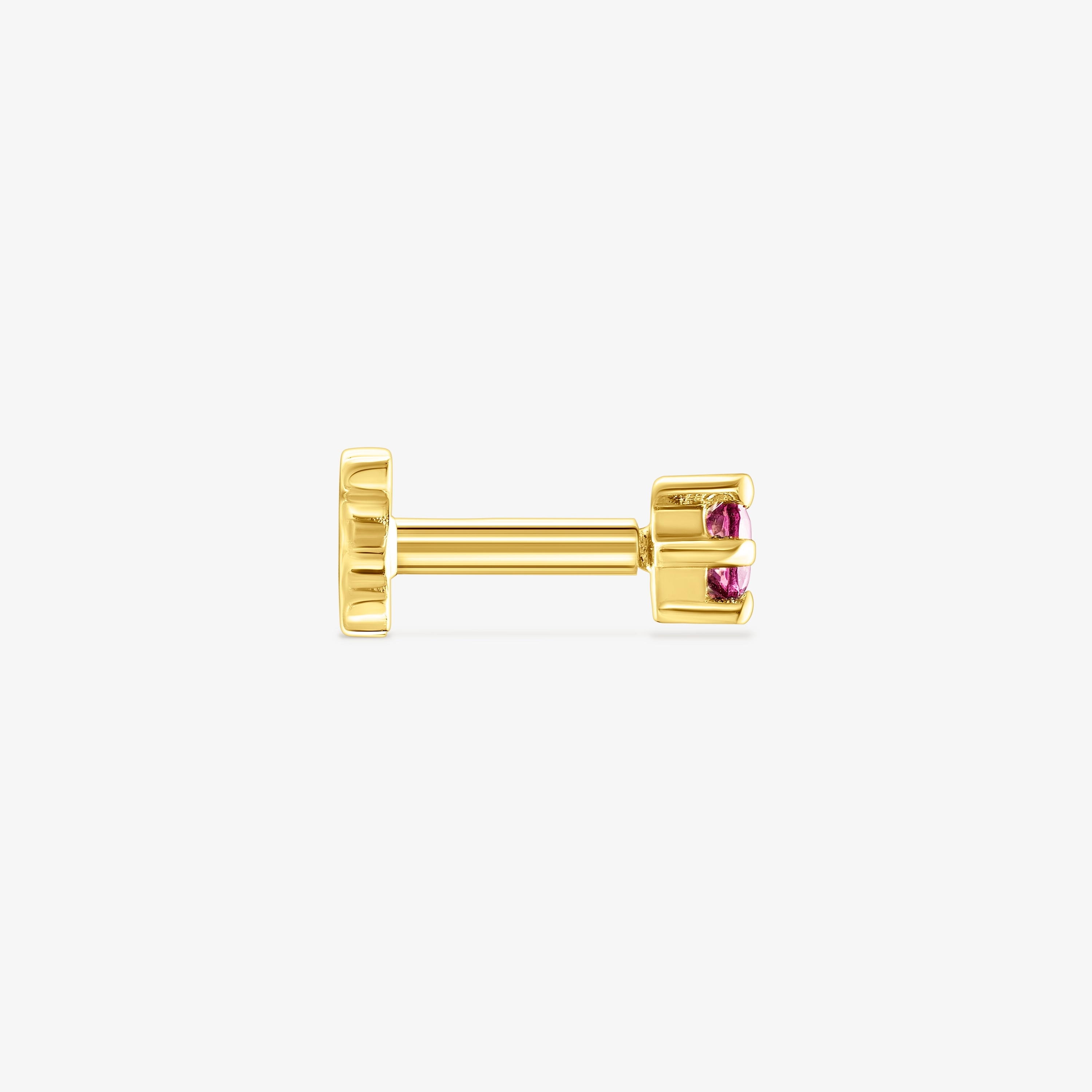 18K solid gold TOUS Cool Joy Ear piercing with rhodolite