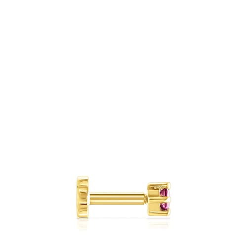 Piercing de oreja de oro con rodolita Cool Joy