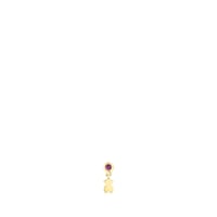 Gold TOUS Cool Joy Ear piercing with rhodolite and bear motif